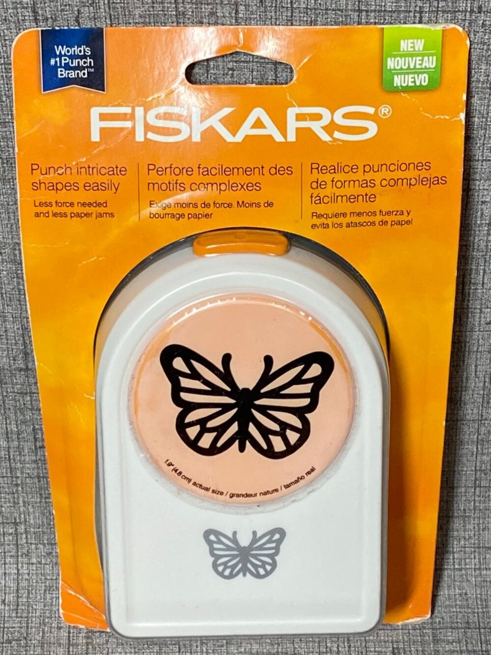 Craft Punch Large Size Watermark Butterfly Fiskars 1.9” New in Package Retired